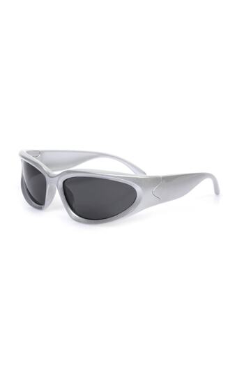 TomyHelf Cycling Glasses Gray Frame Blue Mirrored Wind Protection