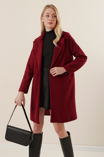 Bigdart 9085 Παλτό Kaşe - Claret Red