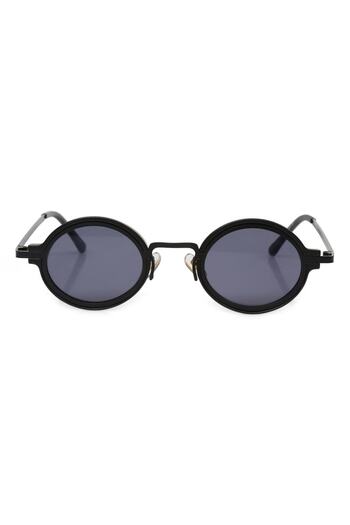 TomyHelf Uv400 Protected Black Frame Black Glass Oval Women's Sunglasses