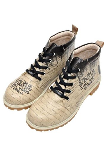 Dogo Men's Vegan Leather Beige Ankle Boots - The Right Path Design