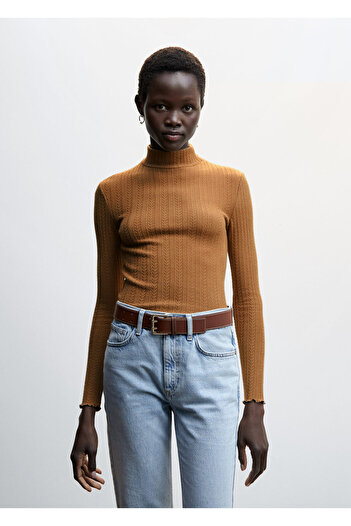 MANGO Woman Καφέ Γυναικείο T-Shirt 37004754