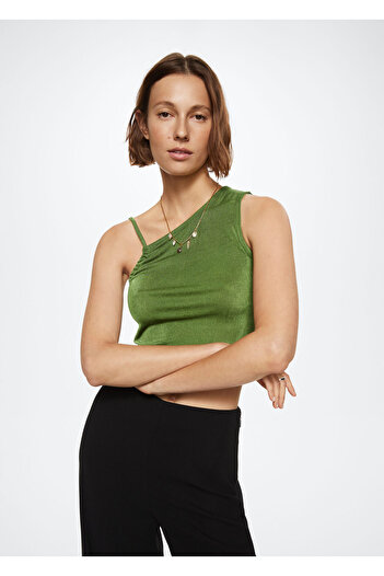 MANGO Woman Green Women's Bustier 37000452
