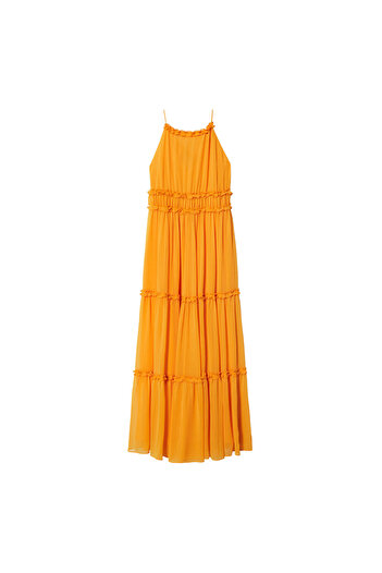 MANGO Woman Hardal Rengi Kadın Elbise  37091303
