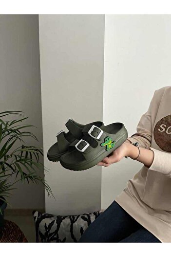 Behtah Kundura Crocodile Figure Double Buckle Anatomical High Sole Ultra Light Anti-Slip Beach Pool Daily Children's Slippers