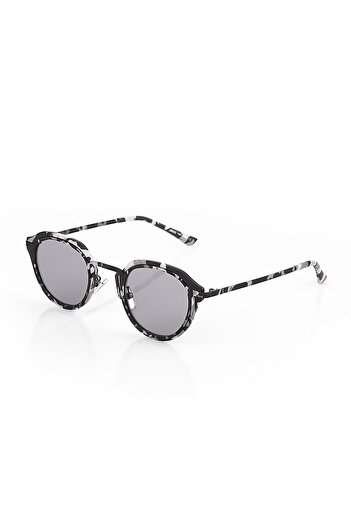 TomyHelf Women's Sunglasses Oval Zebra Frame Black Glass