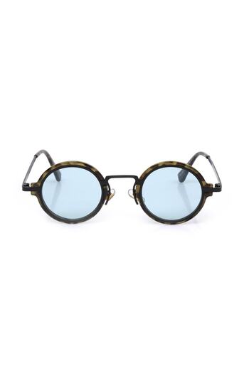TomyHelf UV400 Protected Leopard Frame Green Glass Round Women's Sunglasses