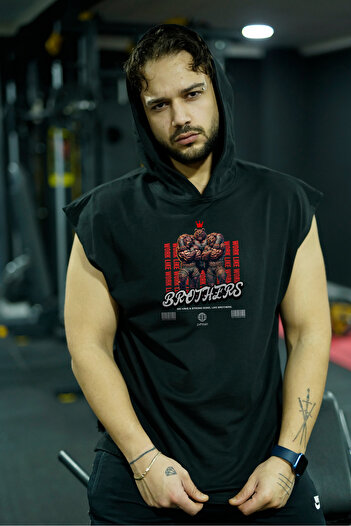 Oxlade Gym Fitness Hooded Athlete Hoodie Αμάνικο Like Brother Oversize Χαλαρή Εφαρμογή ®