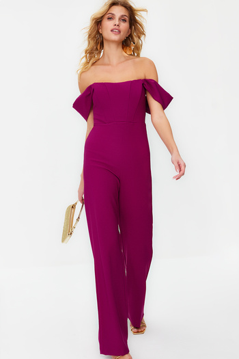 Trendyol Collection Kostým švestkový tkaný overal - podšitý, TPRSS22TU0070