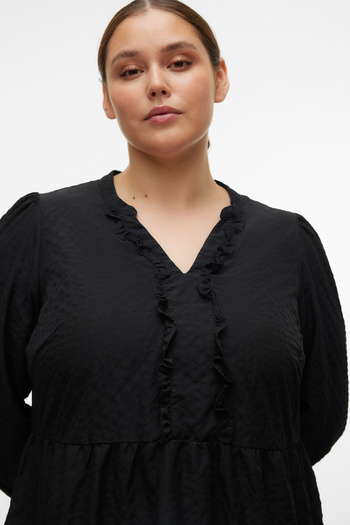 Veromoda Curve ROCHIE SCURTĂ VMCCIRA LS FRILL WVN GA CUR