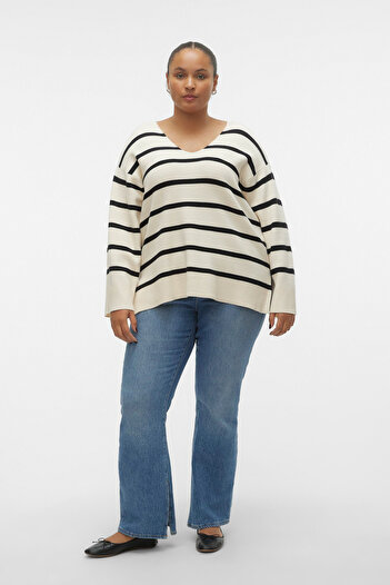 Veromoda Curve VMCSABA LS V-NYAKÚ PULLOVER GA NOOS CUR