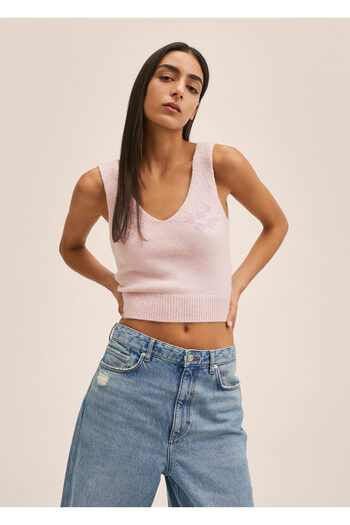 MANGO Woman Lilac Women's Adult Bustier 27050361