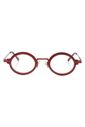 TomyHelf Red Frame Blue Light Protected Oval Glasses 9909c7