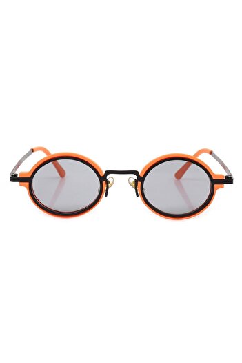TomyHelf Uv400 Protected Orange Black Frame Black Gradient Glass Oval Women Sunglasses