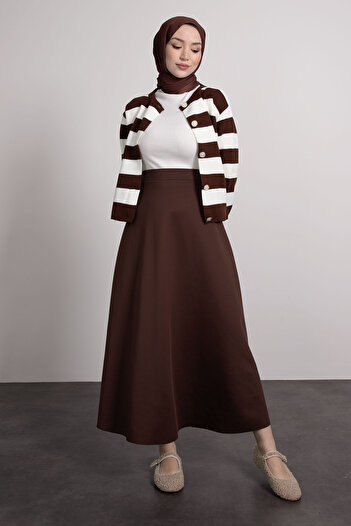 Lamia Giyim Scuba Pleated Hijab Skirt