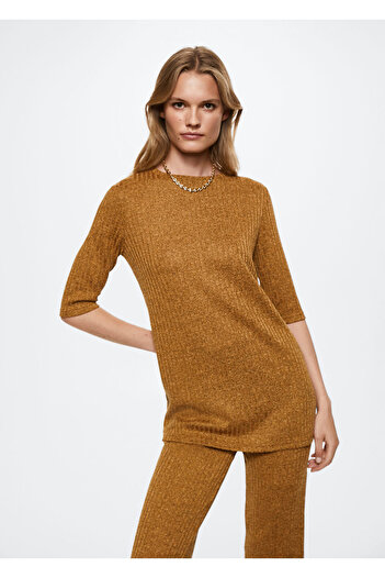 MANGO Woman Mustard Color Women's T-Shirt 37005821