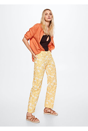 MANGO Woman Gelbe Damenhose für Erwachsene37061307