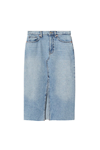 MANGO Woman Orta Denim Rengi Kadın Yetişkin Etek  37050146