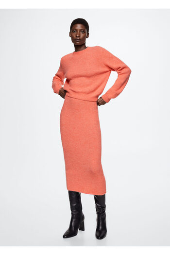 MANGO Woman Pale Salmon Women's Adult Skirt37077752