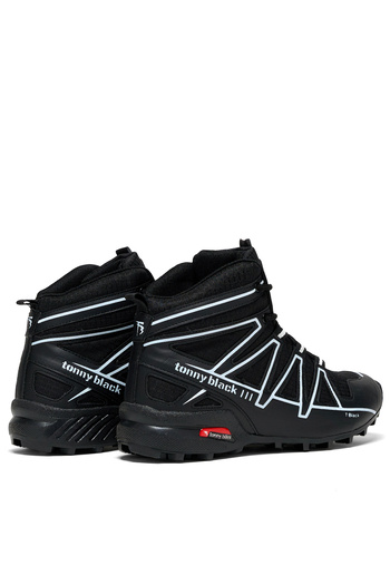 Tonny Black Unisex Ασπρόμαυρες μπότες πεζοπορίας με άνετη εφαρμογή