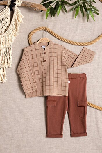 Lamonde Set of 2 100% Cotton Checkered Collar Ties for Ages 2-3-4-5
