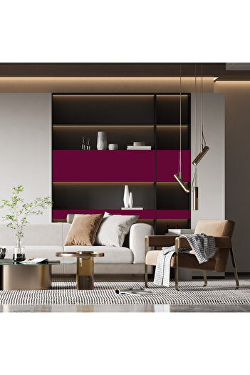 Dekoros Mat Mürdüm Rengi Yapışkanlı Folyo, Su Geçirmez, Duvar, Masa, Dolap Kaplama Folyosu 45x500 cm 0413