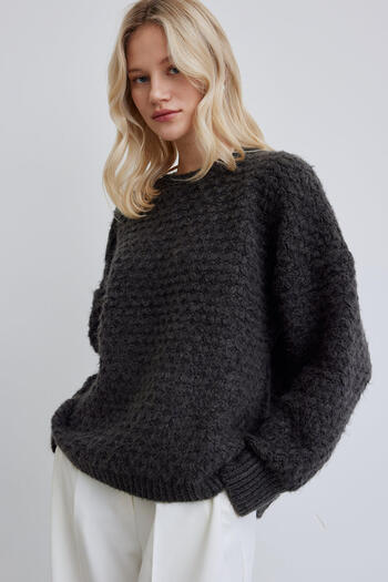Manuka PATTERNED KNITTED KAZAK ANTHRACITE