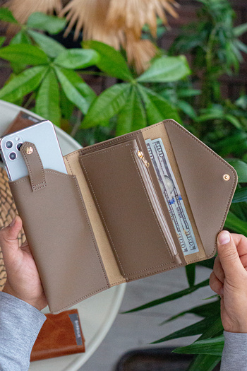 Garbalia Envelope Telefon Ve Bozuk Para Bölmeli Zarf Model Vizon Cüzdan