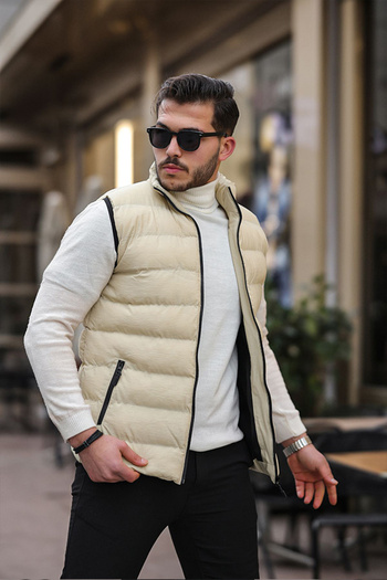 TRENDBUTİKOFFİCİAL Ανδρικό γιλέκο αδιάβροχο με γέμιση ινών χωρίς κουκούλα