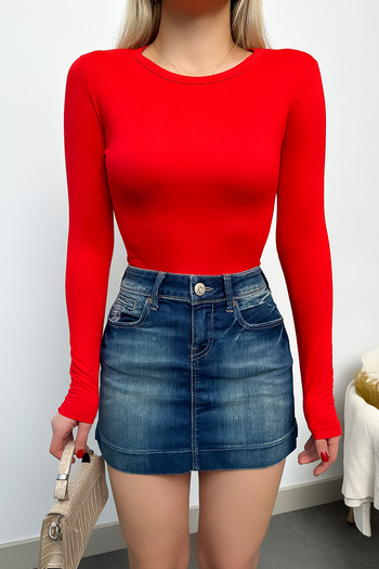 LACHT Women's New Season Polyamide Red Soft Textured Basic Body