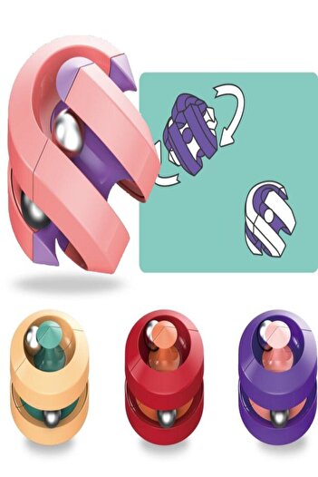 RoseRoi Sihirli Top Bilyeli Zeka Küpü Anti- Stres Shuang Ram Zeka Gelişim El Becerisi Fidget Spinner Oyuncak