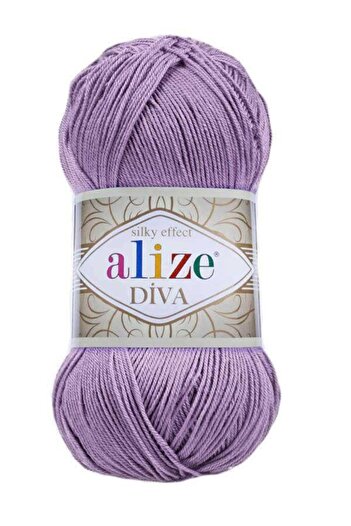 Alize 5 Pieces Diva Mercerized Thread Summer Bikini Bustier Blouse Knitting Thread Violet 622