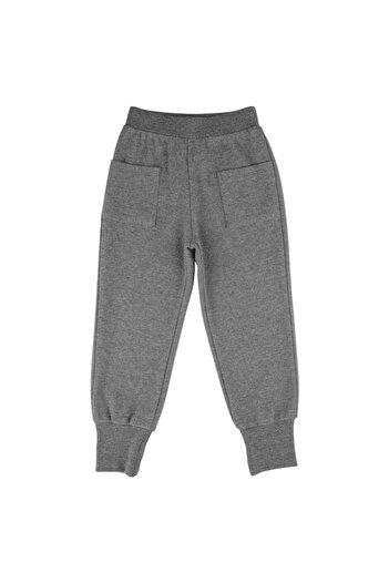 best kids Kız Çocuk Antrasit Melanj Yumuşak Dokulu Jogger Pantolon