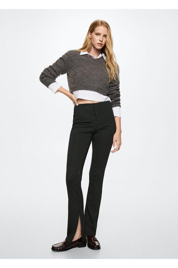 MANGO Black Women's Trousers 37065826