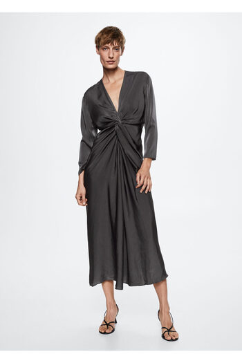 MANGO Woman Charcoal Women's Adult Dress37035931