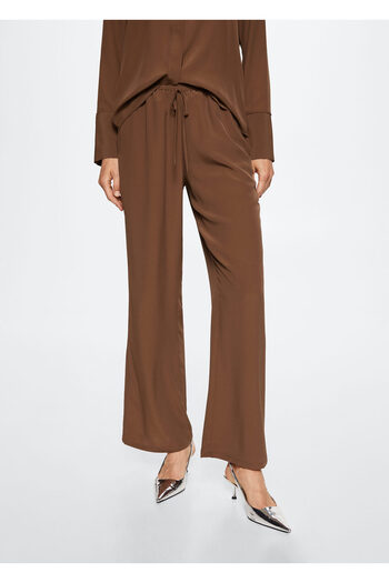 MANGO Woman Brown Women's Trousers 37075817
