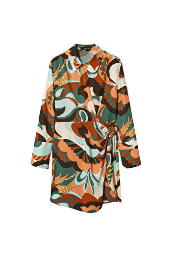 MANGO Woman TURQUESA Kadın Yetişkin Elbise  37025970