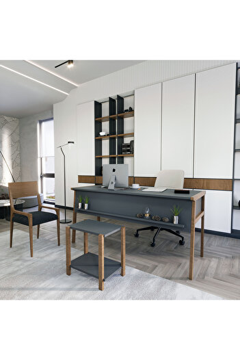 lagomood Zenith Ofis Masası Antrasit Ceviz