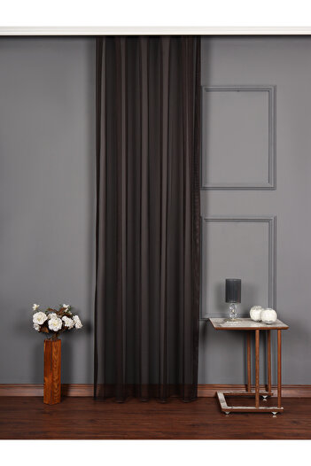 perdealemi Extrafor Gathered Brown Tulle Curtain Leaded Honeycomb