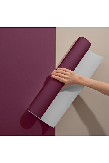 Dekoros Mat Mürdüm Rengi Yapışkanlı Folyo, Su Geçirmez, Duvar, Masa, Dolap Kaplama Folyosu 45x500 cm 0413