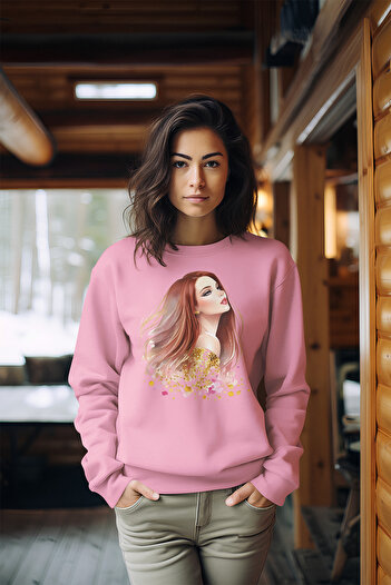 ADABEBEK Premium Style Printed Women's Crew Neck Sweatshirt