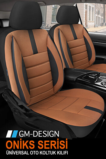 GM-DESIGN Onyx Tan Thai Feather Universal Car Seat Cover - 5 Seat Full Set