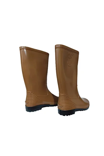 PALALI Μακριές μπότες βροχής Unisex ανοιχτό καφέ μαύρη σόλα με μαχαίρι