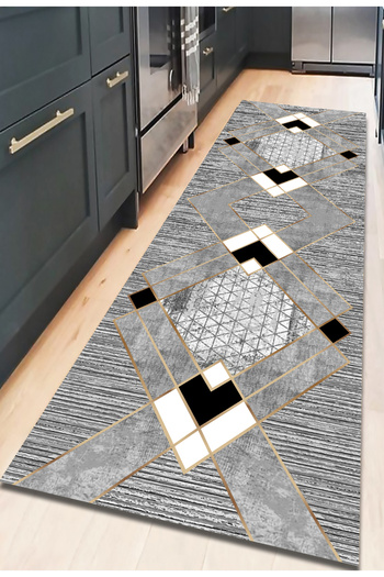 eco concept Anthracite Colored Decorative Hallway Carpet - Long Gray Runner