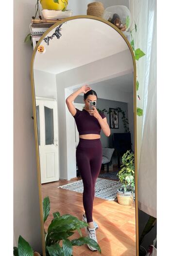 Zeynos Giyim Kısa Kol Spor  Tayt Takımı