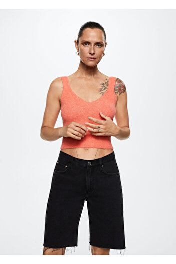 MANGO Woman Orange Women's Bustier 37083846