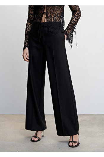 MANGO Woman Black Women's Trousers 37029096