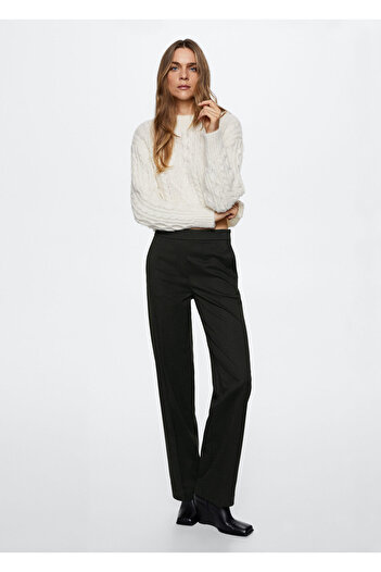 MANGO Woman Gray Women's Trousers 37046717
