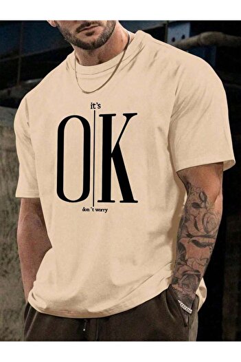 MOONBULL Ανδρικό μπλουζάκι It's OK με στάμπα Oversize