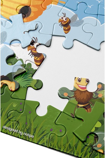kutuTR NOTPA Çocuklar İçin Eğitici ve Öğretici Ahşap Renkli 18x25 Ebadında Puzzle Sevimli Hayvanlar TP