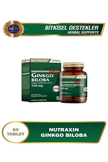 Nutraxin GinkgoBiloba60 Tablets - Food Supplement Containing Extract